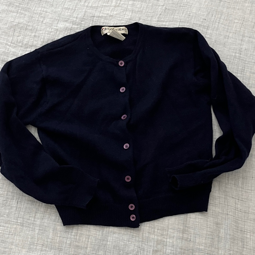 100% Wool Navy Cardigan